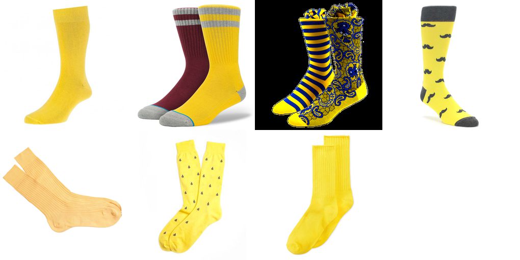 yellow mens socks